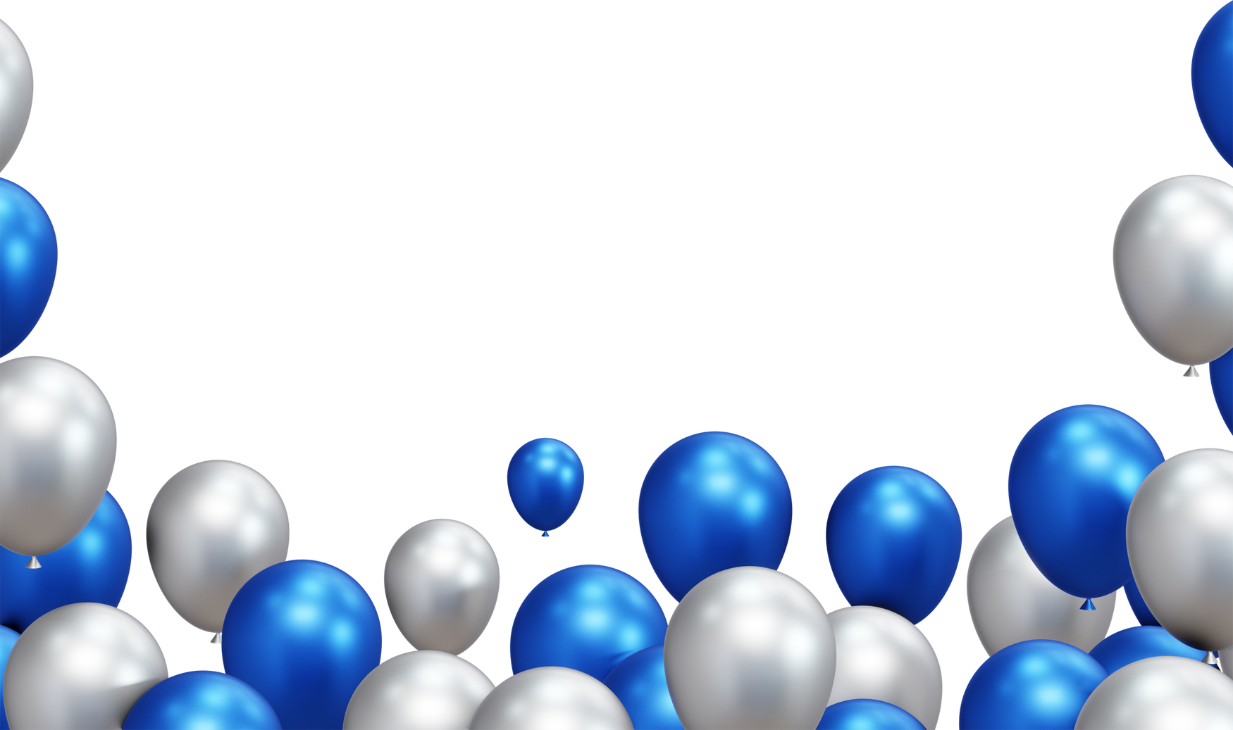 Blue and Silver Balloons Border
