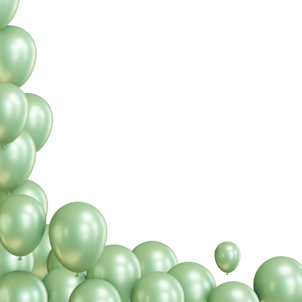 Sage Green Balloons Border
